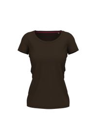 Stedman - Koszulka Damska Claire Crew Neck Relaxed Fit T-shirt. Kolor: brązowy