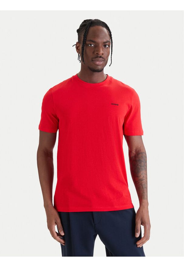 Hugo - HUGO T-Shirt Dero222 50466158 Czerwony Regular Fit. Kolor: czerwony. Materiał: bawełna
