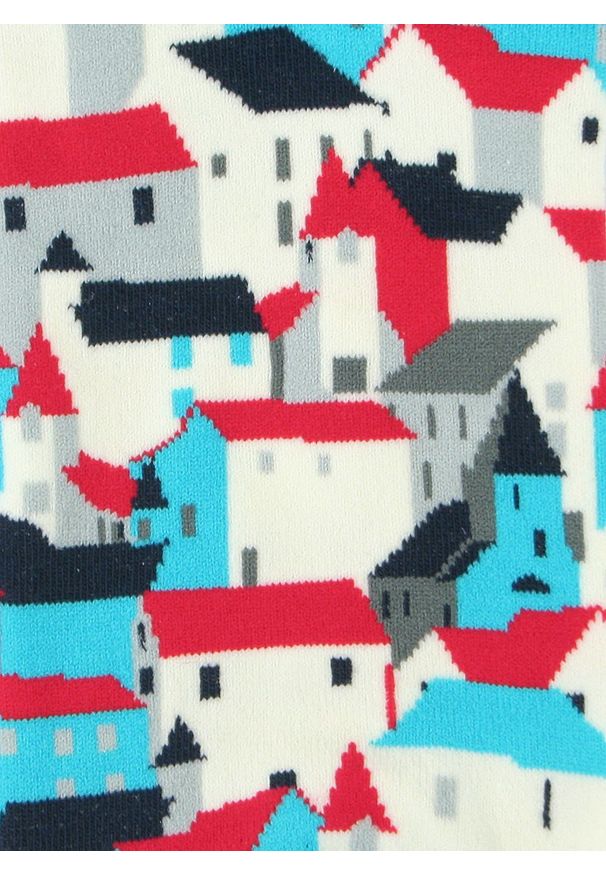 His Story - Tematyczne Skarpetki Bawełniane - Widok na Miasto. Kolor: wielokolorowy. Materiał: elastan, bawełna, poliamid