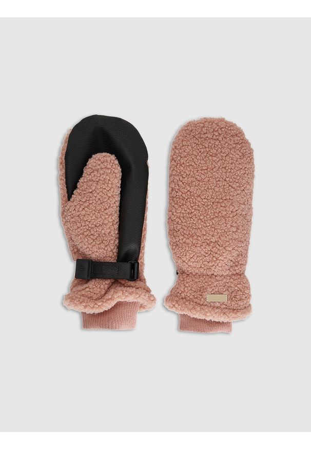 4f - 4F Rękawiczki z jednym palcem uniseks - różowe L/XL. Kolor: różowy. Materiał: syntetyk, materiał. Sezon: zima. Styl: casual, elegancki