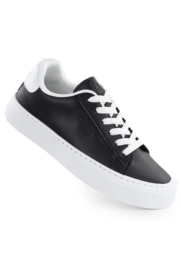 Big-Star - Trampki niskie na platformie ekoskóra czarne Big Star TT274927. Kolor: czarny. Materiał: skóra ekologiczna. Sezon: lato. Obcas: na platformie. Styl: sportowy