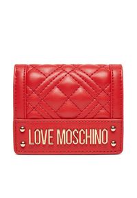 Love Moschino - LOVE MOSCHINO Mały Portfel Damski JC5601PP0LLA0500 Czerwony. Kolor: czerwony. Materiał: skóra