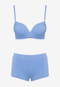 Renee - Niebieskie Bikini 2-Częściowe Zabudowane Majtki High Waist i Biustonosz na Zatrzask Xubbia. Stan: podwyższony. Kolor: niebieski