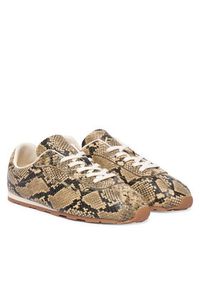 TOMMY HILFIGER - Tommy Hilfiger Sneakersy Bella Sneaker Snake FW0FW09415 Brązowy. Kolor: brązowy. Materiał: skóra #5