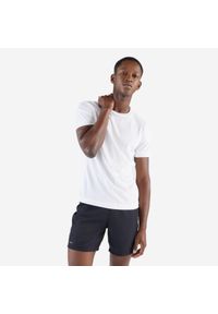 Decathlon - Koszulka do biegania męska Kiprun 100 Dry. Kolor: biały. Materiał: poliester, materiał. Sport: bieganie #1