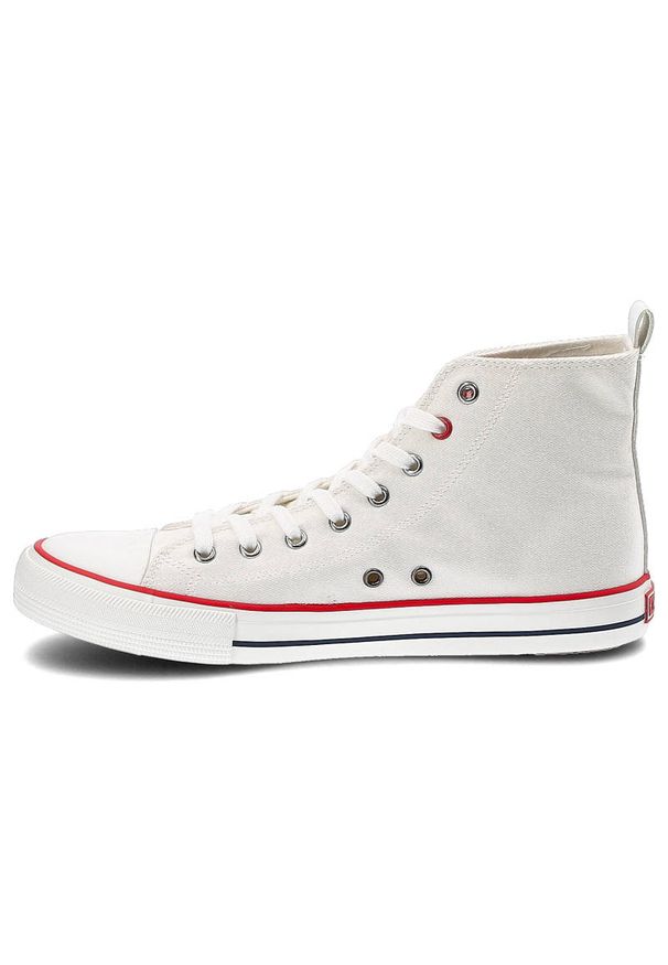 Big-Star - Białe Trampki Męskie Big Star Wygodne Obuwie. Okazja: na co dzień. Kolor: biały. Materiał: materiał, guma. Szerokość cholewki: normalna. Styl: sportowy, casual