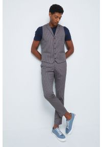 medicine - Medicine spodnie męskie kolor brązowy dopasowane. Kolor: brązowy. Materiał: tkanina #1