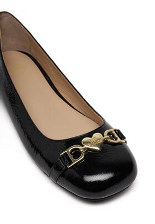 Love Moschino - LOVE MOSCHINO Baleriny JA11011G1MII0000 Czarny. Kolor: czarny. Materiał: skóra, lakier