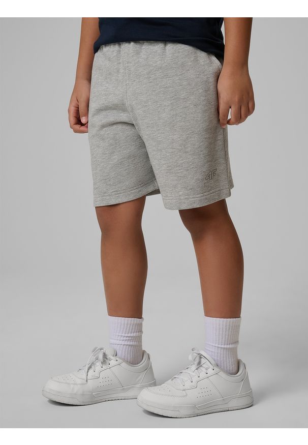 4f - 4F Spodenki dresowe chłopięce - szare 146 (10-11 lat). Okazja: na spacer. Kolor: szary. Materiał: dresówka. Sezon: lato