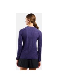 Koszulka damska Odlo ESSENTIAL SEAMLESS T-shirt crew neck l/s. Kolor: fioletowy. Długość rękawa: długi rękaw