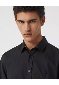 Burberry - BURBERRY - Czarna koszula z monogramem. Okazja: na spotkanie biznesowe. Kolor: czarny. Materiał: jeans, bawełna. Długość rękawa: długi rękaw. Długość: długie. Styl: biznesowy, elegancki #4