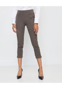 SEDUCTIVE - Brązowe spodnie modelujące. Kolor: brązowy. Materiał: materiał. Wzór: gładki. Styl: klasyczny