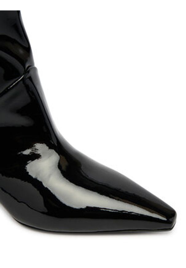 Pollini Botki SA24115M0NTT0000 Czarny. Kolor: czarny. Materiał: lakier, skóra