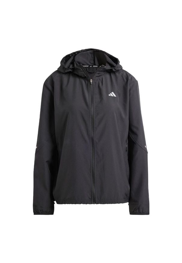 Adidas - Kurtka Run It. Kolor: czarny. Materiał: materiał. Sport: bieganie