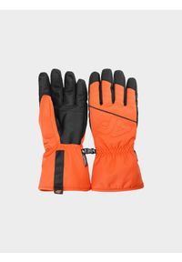 4f - Rękawice narciarskie Thinsulate męskie - pomarańczowe. Kolor: pomarańczowy. Materiał: syntetyk, materiał. Technologia: Thinsulate. Sport: narciarstwo
