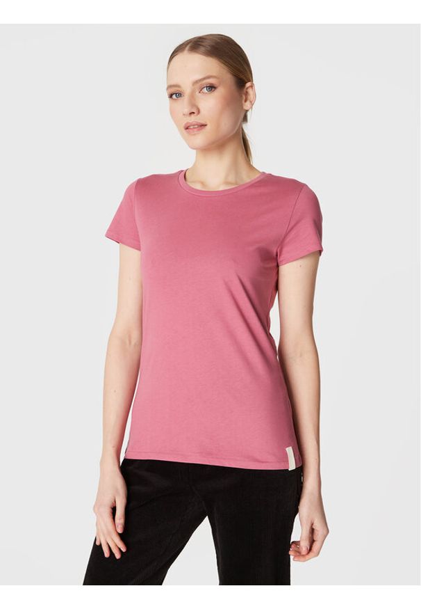 outhorn - Outhorn T-Shirt TTSHF043 Różowy Regular Fit. Kolor: różowy. Materiał: bawełna