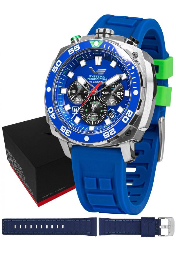Zegarek męski Vostok Europe VK67-650A720S niebieski. Kolor: niebieski