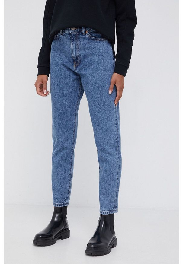 Dr. Denim Jeansy bawełniane Nora damskie high waist. Stan: podwyższony. Kolor: niebieski