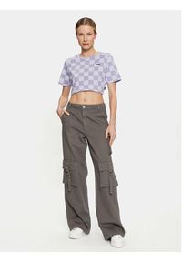 Vans T-Shirt Checker Crew Crop Ii VN000GB5 Granatowy Regular Fit. Kolor: niebieski. Materiał: bawełna #5