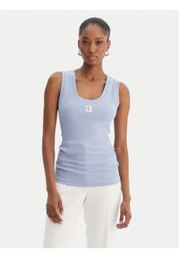 Fracomina Top FP26ST2001J40101 Błękitny Slim Fit. Kolor: niebieski. Materiał: bawełna #1