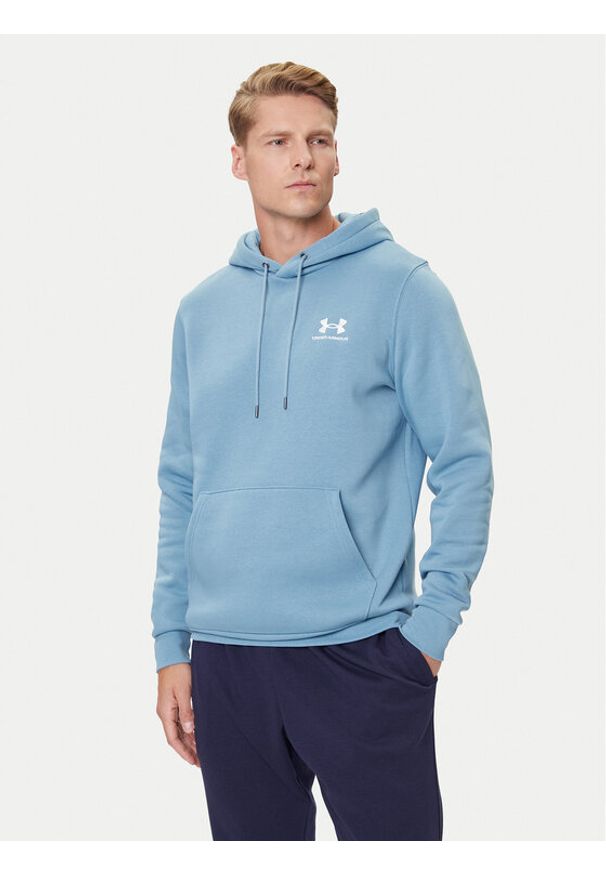 Under Armour Bluza Ua Essential 1373880 Błękitny Loose Fit. Kolor: niebieski. Materiał: bawełna