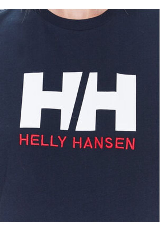 Helly Hansen T-Shirt Logo 34112 Granatowy Regular Fit. Kolor: niebieski. Materiał: bawełna