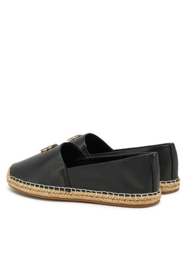 TOMMY HILFIGER - Tommy Hilfiger Espadryle Th Logo Leather Espadrille FW0FW08540 Czarny. Kolor: czarny. Materiał: skóra