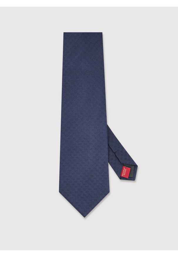 Pako Lorente - PAKO LORENTE - Jedwabny granatowy krawat z monogramem PL. Kolor: niebieski. Materiał: jedwab