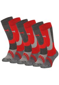 XTREME SOCKSWEAR - Skarpety narciarskie Xtreme, 6 par, Multi Czerwony. Kolor: czerwony. Sport: narciarstwo