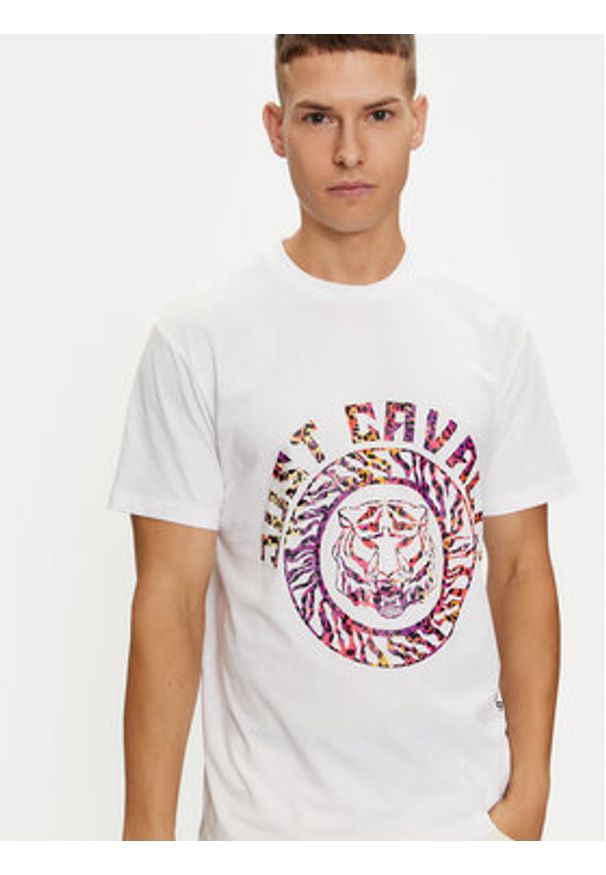 Just Cavalli T-Shirt 76OAHC17 Biały Regular Fit. Kolor: biały. Materiał: bawełna