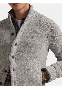 Polo Ralph Lauren Kardigan 710979109002 Szary Regular Fit. Typ kołnierza: polo. Kolor: szary. Materiał: wełna #5