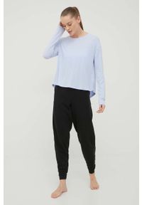 Calvin Klein Underwear longsleeve piżamowy. Kolor: niebieski. Materiał: dzianina