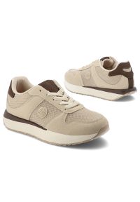 Big-Star - Sneakersy damskie Big Star, cholewka z połączenia materiałów tekstylnych i syntetycznych klasyczne wiązanie amortyzująca podeszwa, beżowe, TT274275. Okazja: na co dzień. Zapięcie: sznurówki. Kolor: beżowy. Materiał: syntetyk, materiał. Szerokość cholewki: normalna #6