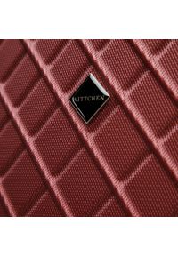 Wittchen - Duża walizka z ABS-u w ukośną kratkę bordowa. Kolor: czerwony. Materiał: guma. Wzór: kratka #4