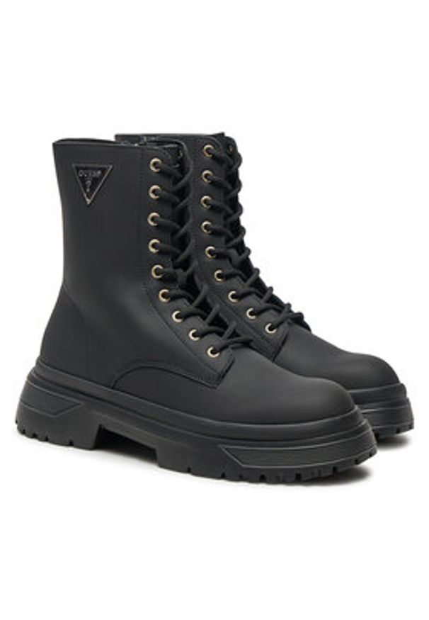 Guess Botki FLPPAM LEA10 Czarny. Kolor: czarny. Materiał: skóra