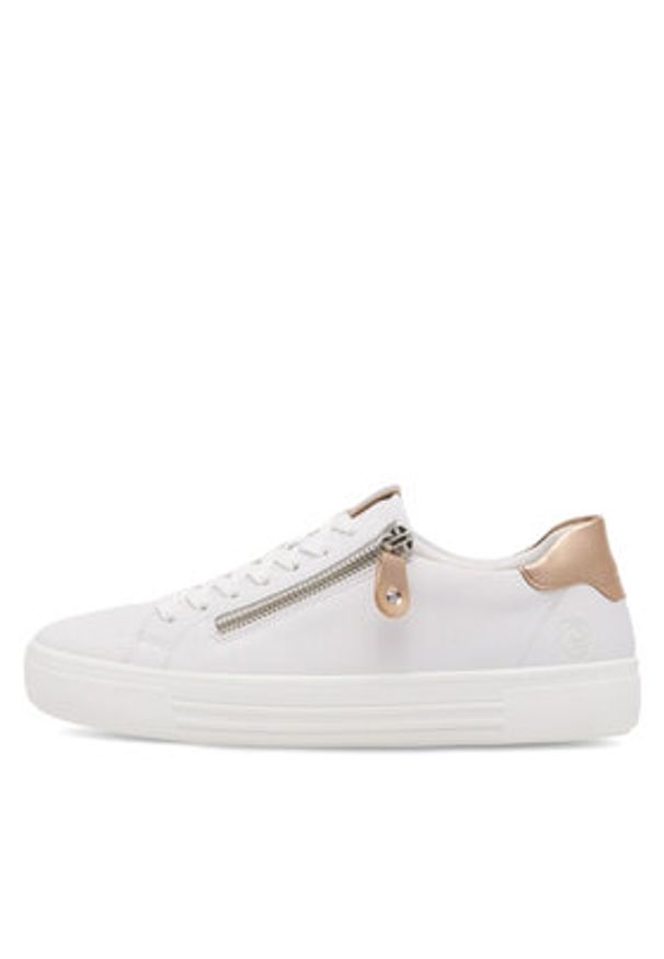 Remonte Sneakersy D0903-81 Biały. Kolor: biały. Materiał: skóra