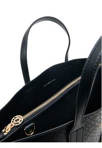 TOMMY HILFIGER - Tommy Hilfiger Torebka Th Distinct Satchel Mono AW0AW17174 Czarny. Kolor: czarny. Materiał: skórzane