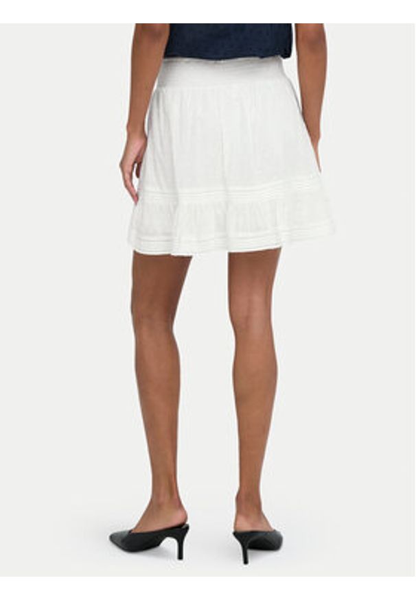only - ONLY Spódnica mini Katti 15376205 Biały Regular Fit. Kolor: biały. Materiał: bawełna