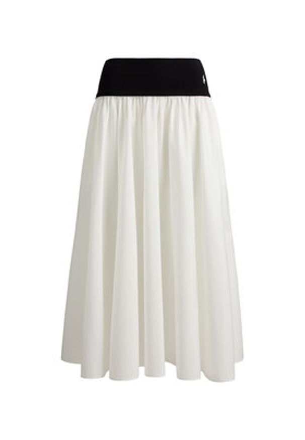 Polo Ralph Lauren Spódnica trapezowa 211A96329002 Biały Regular Fit. Kolor: biały. Materiał: bawełna