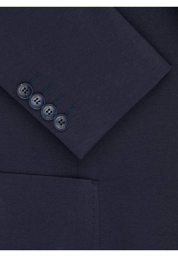 Pako Lorente - PAKO LORENTE - Granatowa dzianinowa marynarka męska. Okazja: na co dzień. Kolor: niebieski. Materiał: dzianina. Sezon: wiosna. Styl: casual