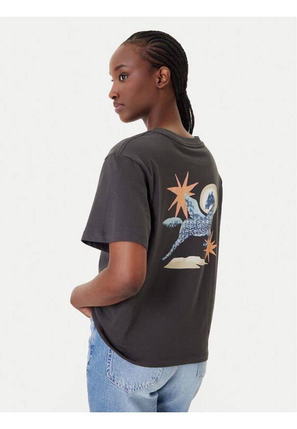 RVCA T-Shirt Pegasus EVJZT00165 Czarny Easy Fit. Kolor: czarny. Materiał: bawełna