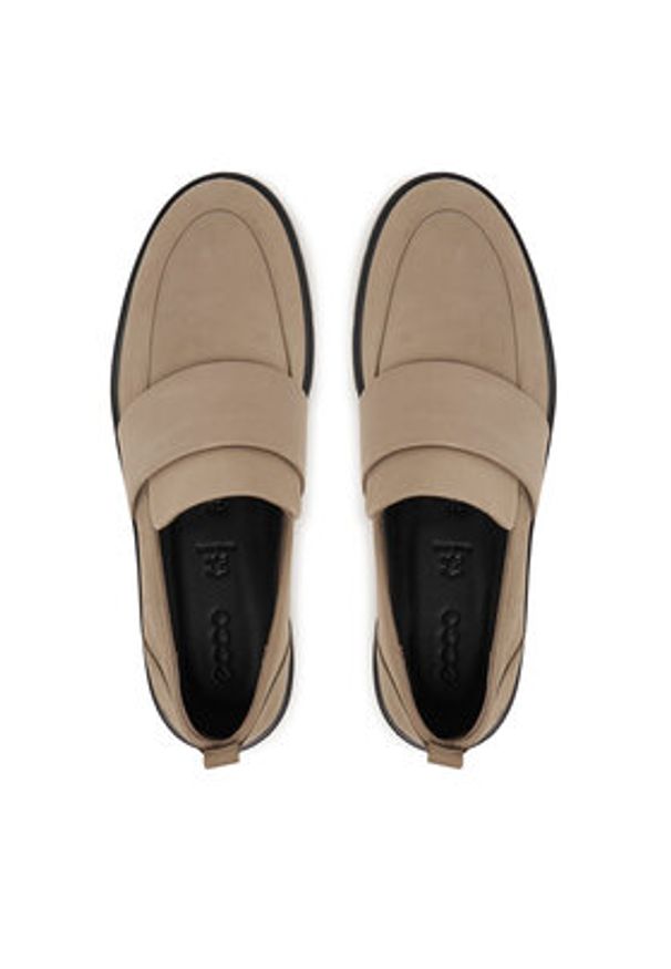 ecco - ECCO Półbuty Bella 28230302674 Beżowy. Kolor: beżowy. Materiał: nubuk, skóra