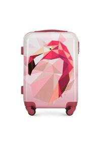 Wittchen - Walizka kabinowa z ABS-u z nadrukiem różowa. Kolor: różowy. Materiał: guma. Wzór: nadruk. Styl: wakacyjny #1