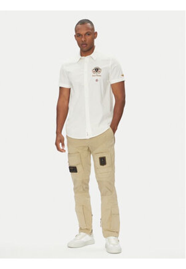 Aeronautica Militare Koszula 251CA1285CT3288 Biały Regular Fit. Kolor: biały. Materiał: bawełna