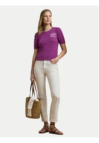 Lauren Ralph Lauren - LAUREN RALPH LAUREN Sweter 200976989002 Fioletowy Slim Fit. Kolor: fioletowy. Materiał: bawełna #6