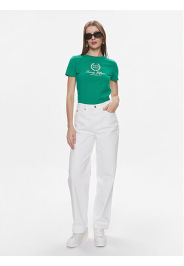 TOMMY HILFIGER - Tommy Hilfiger Jeansy WW0WW41319 Biały Straight Fit. Kolor: biały