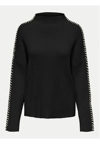 only - ONLY Golf Queenie 15330680 Czarny Loose Fit. Typ kołnierza: golf. Kolor: czarny. Materiał: bawełna #5