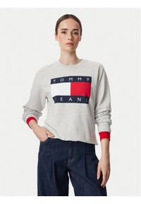 Tommy Jeans Bluza Flag DW0DW23906 Szary jasny Regular Fit. Kolor: szary. Materiał: bawełna #1