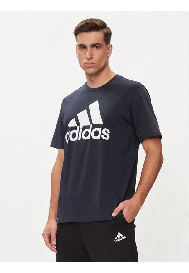 Adidas - adidas T-Shirt Essentials Single Jersey Big Logo T-Shirt IC9348 Niebieski Regular Fit. Kolor: niebieski. Materiał: bawełna