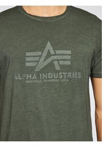 Alpha Industries T-Shirt Basic T Oildye 116515 Zielony Regular Fit. Kolor: zielony. Materiał: bawełna #5